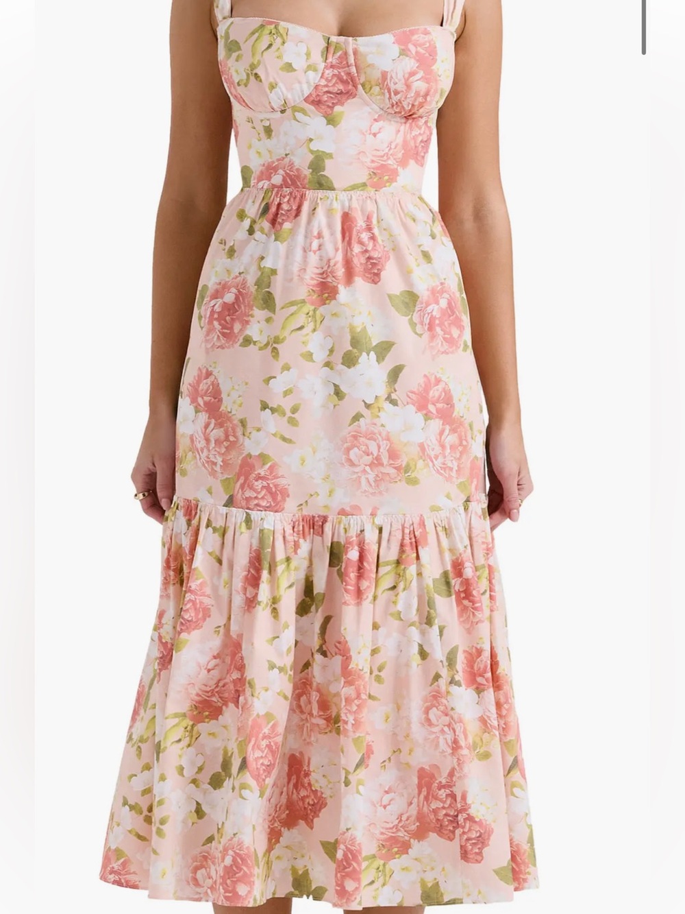 House of CB Floral Pink Fit-and-Flare Sundress